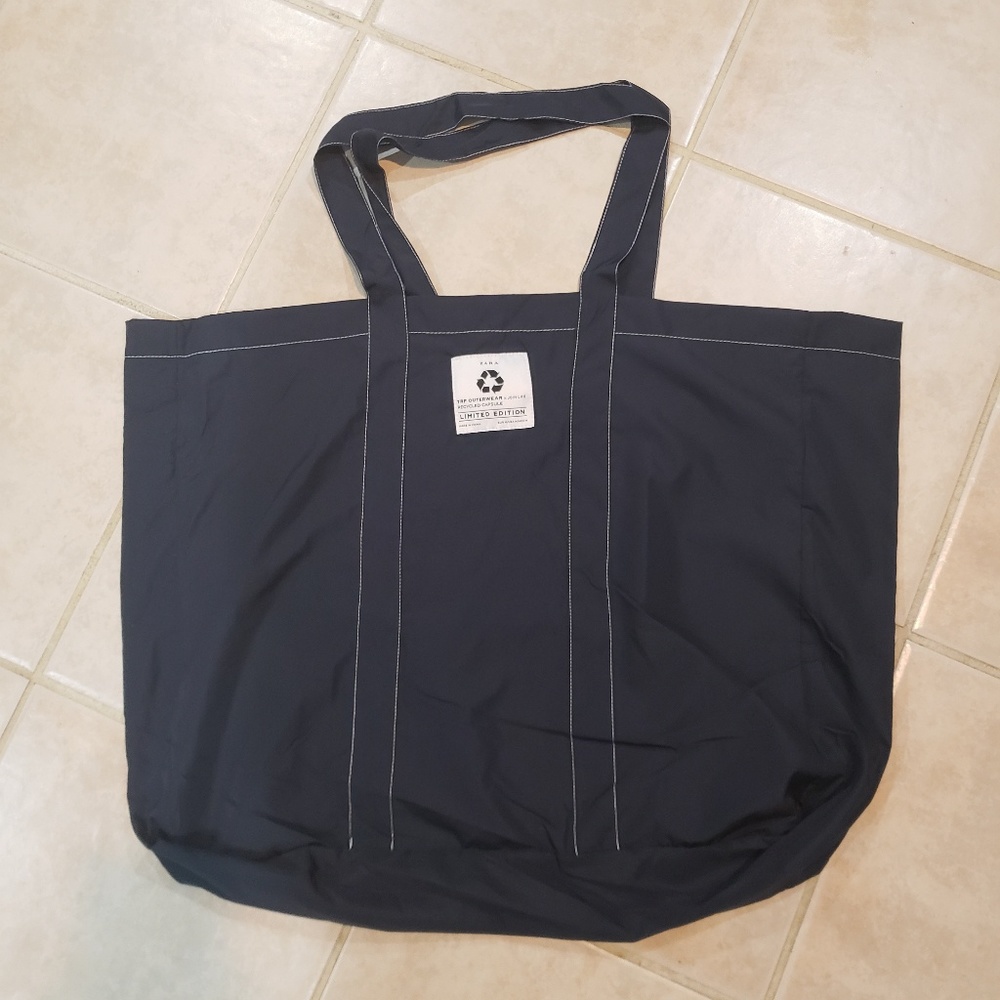 Zara Recycled Capsule Large Reusable Bag. Navy